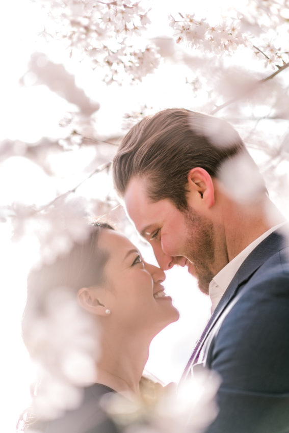 D.C. Cherry Blossom Engagement Photo