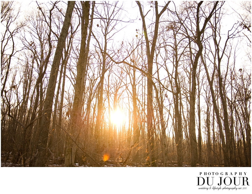 Winter Warmth among Dead Trees: Virginia Wedding Photography